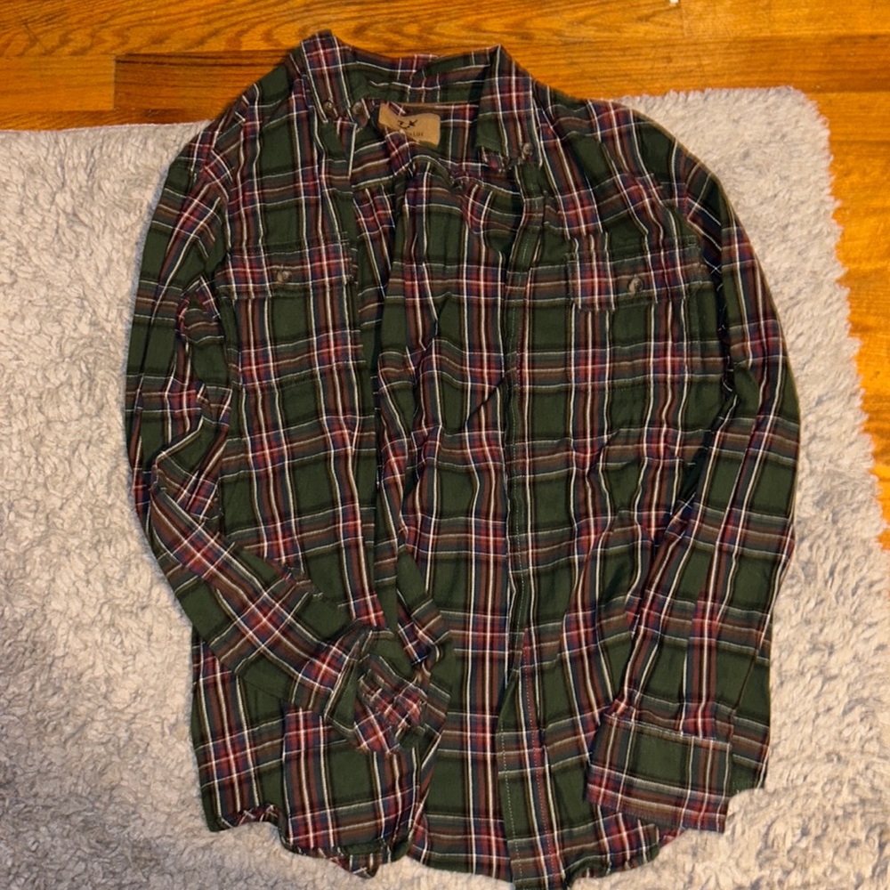green plaid flannel size medium